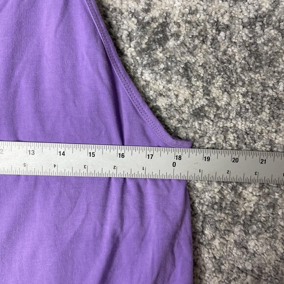 Handprint Tank Top Womens Large Purple Racerback Pockets Cotton Stretch Athletic - Picture 3 of 8